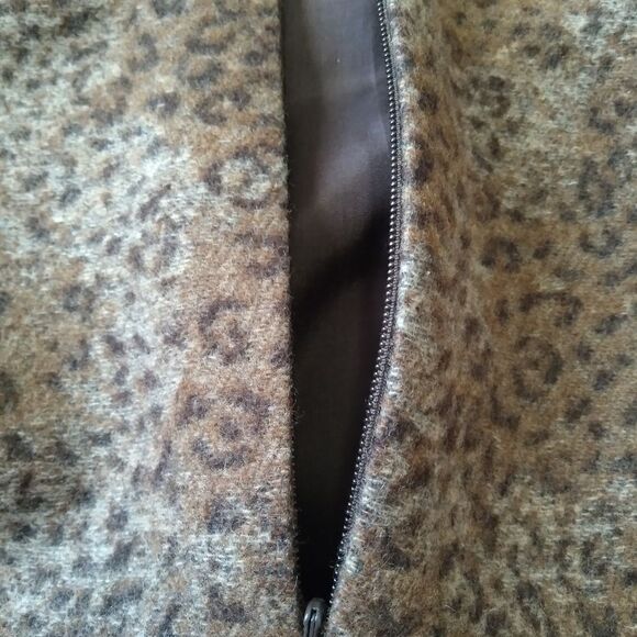 Charles Gray London Vintage Brown Leopard Pattern Wool Pencil Skirt Women's 10 - Picture 5 of 12